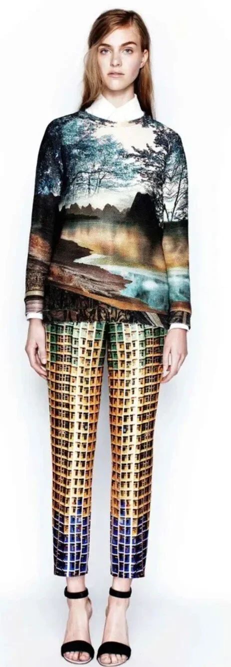 Mary Katrantzou Resort Wear Pullover Sweatshirt NWT Size Large